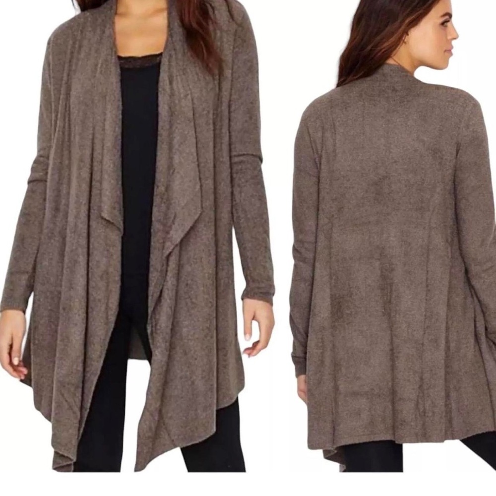 Barefoot Dreams Brown Knit Cardigan Sweater
